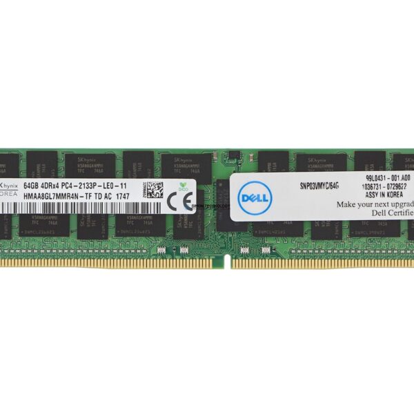 Оперативная память Dell ORTIAL 64GB (1*64GB) 4RX4 PC4-17000P-L DDR4-2133 LRDIMM (03VMY-OT)