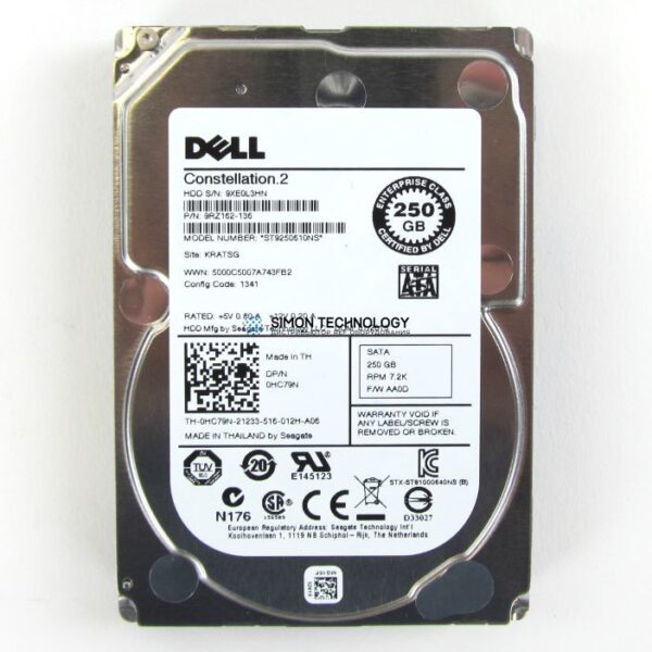 Dell DELL 250GB 7.2K 6G 2.5INCH SATA HDD (0DNTWD)