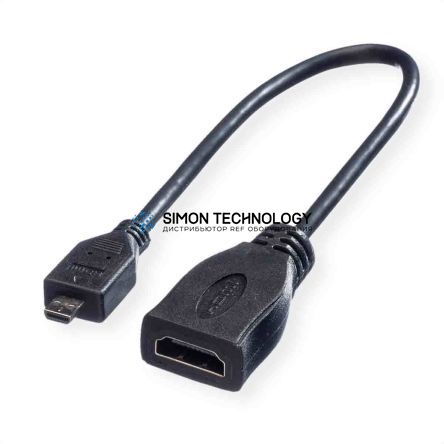 Адаптер Roline ROLINE HDMI HS Cable+Ethernet. A-D. F/M. 15cm (11.04.5584)