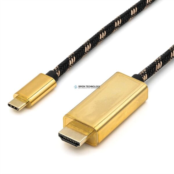 Адаптер Roline ROLINE GOLD Cableadapter USB Type C-HDMI. 1.0m (11.04.5844)