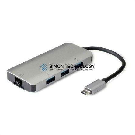 Адаптер Roline ROLINE USB Type C 3x USB3.0 Hub + Gigabit Ethernet (12.02.1108)