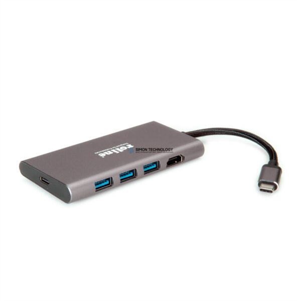 Адаптер Roline ROLINE USB C Dock. St. 4K HDMI. 3x USB3.0 ports. (12.02.1115)