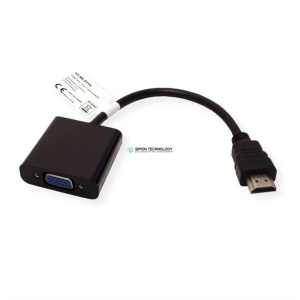 Адаптер Value VALUE Cableadapter HDMI-VGA. M/F. Black. 15cm (12.99.3114)