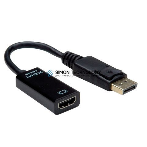 Адаптер Value VALUE Cableadapter DP-HDMI. M/F. v1.2. Black. 15cm (12.99.3139)