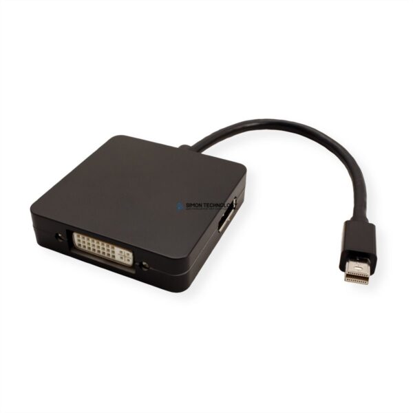 Адаптер Value VALUE Cableadapter MiniDP-DP/DVI/HDMI. Black 15cm (12.99.3150)