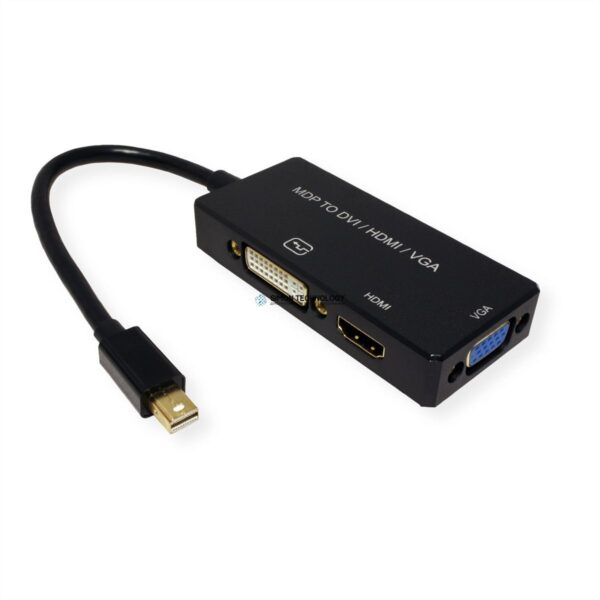 Адаптер Value VALUE Cableadapt. Mini DP-HDMI/DVI/VGA. Black 15cm (12.99.3154)