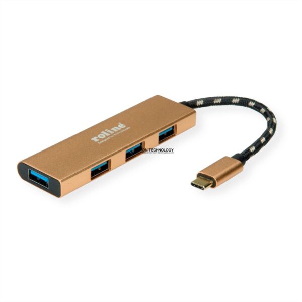 Адаптер Roline ROLINE GOLD USB3.2 Gen1 Type C Slim Hub. 4x USB A (14.02.5039)