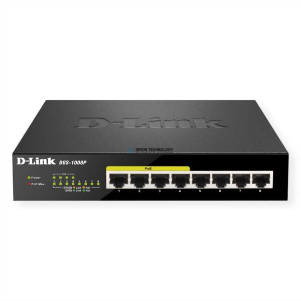 D-Link D-Link DGS-1008P 8-Port PoE Gigabit Desktop Switch (21.14.0241)