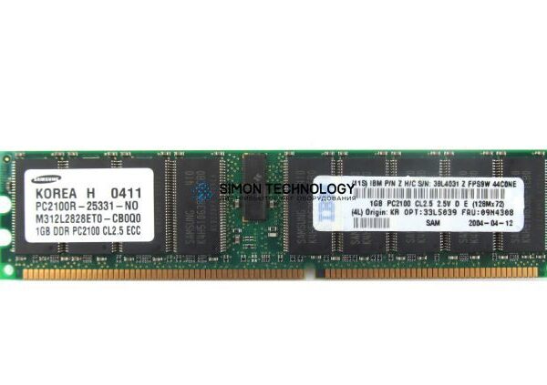 Оперативная память IBM NEW 1GB PC2100 CL2.5 NP DDR SDRAM RDIMM (33L5039-NEW)