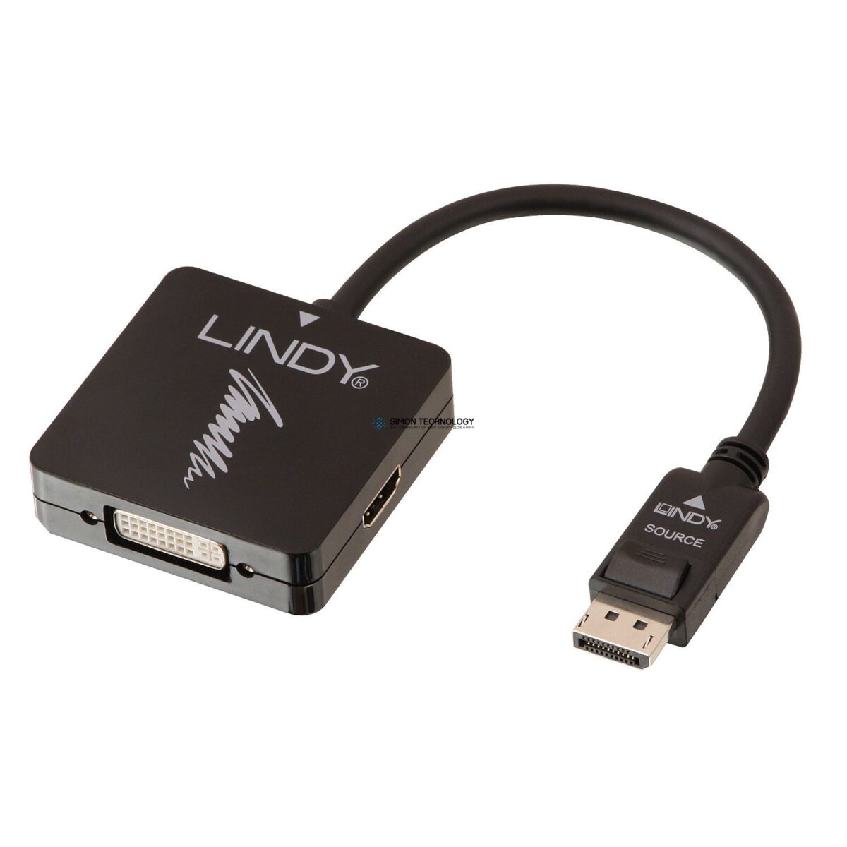 Адаптер Lindy Electronics Lindy DP 1.2 to HDMI. 4K30/DVI-D/VGA Converter (41028)