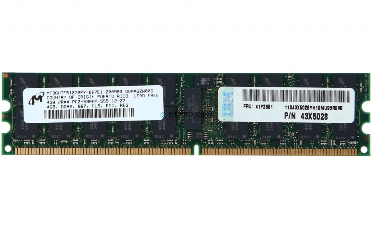 Оперативная память IBM IBM 8GB Kit (2x4GB) PC2-5300 LP RDIMM (43X5028*2)