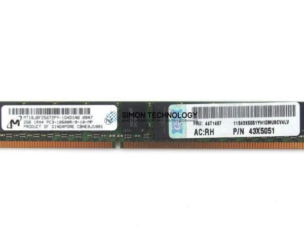 Оперативная память IBM IBM 2GB PC3-10600R MEMORY DIMM PN: 44T1487/44T1497 (43X5051)