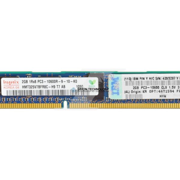 Оперативная память IBM IBM 2GB (1X2GB) 1RX8 PC3-10600R 1333MHZ ECC MEMORY KIT (44T1584)