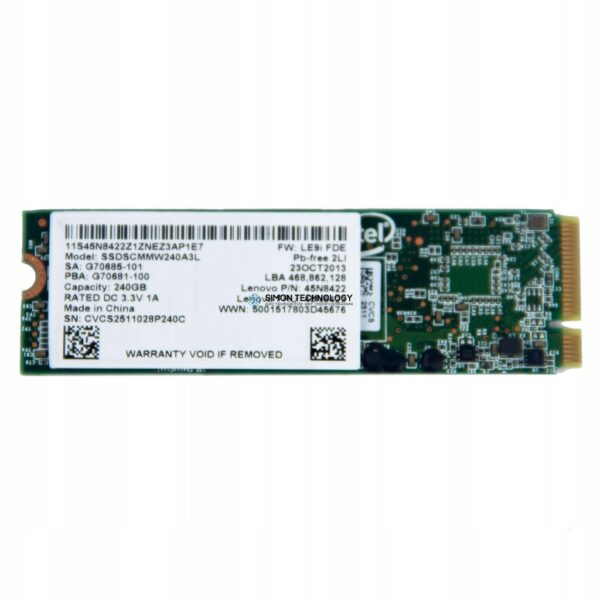 SSD Lenovo Lenovo SSD 240GB FDE 3.7mmH Intel SFF Cherry Crest (45N8423)