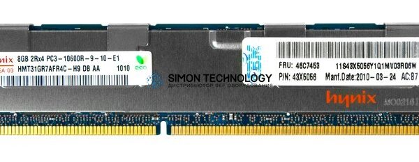 Оперативная память IBM 8GB (1*8GB) 2RX4 PC3-10600R MEMORY KIT *LIFETIME WNTY* (46C7453-OT)