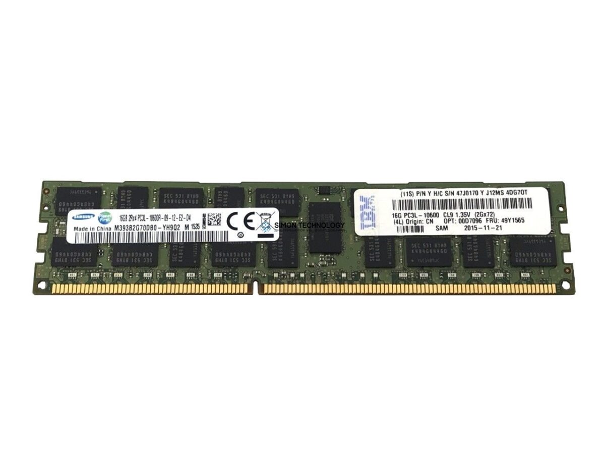 Оперативная память IBM ORTIAL 16GB (1X16GB) 2RX4 PC3L-10600R-9 DDR3-1333MHZ MEMORY KIT (47J0170-OT)