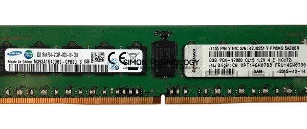 Оперативная память Samsung LENOVO IBM 8GB TruDDR4 (1Rx4, 1.2V) PC4-14700 LP RDIMM (47J0251)