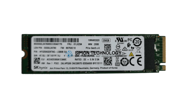 Lenovo ThinkPad 256GB PCIe NVMe OPAL2 M.2 2280 SSD (4XB0W79580)