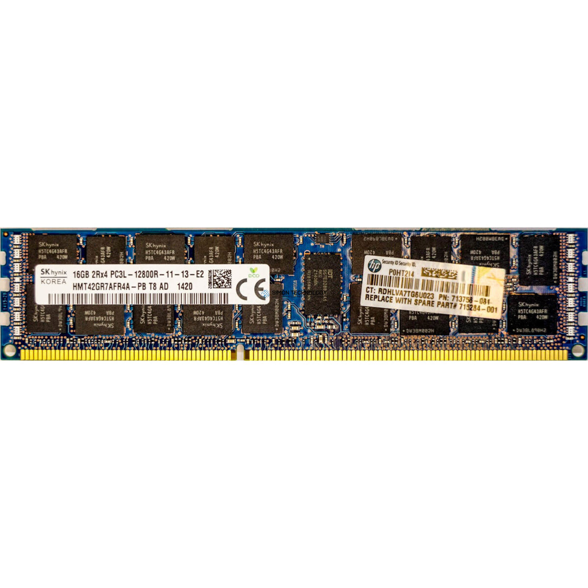 Оперативная память HP ORTIAL 16GB (1X16GB) 2RX4 PC3L-12800 CAS-11 LP MEMORY KIT (713756-081-OT)