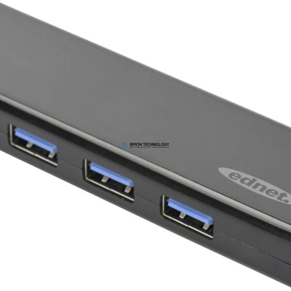 EDNET USB3.0 Hub 4x Ports. Black (85155)