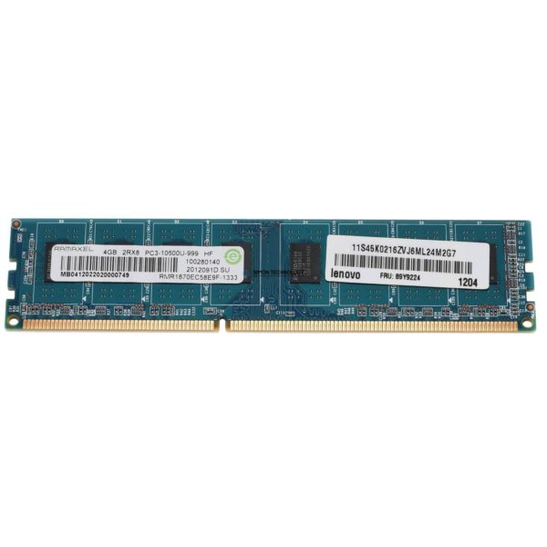 Оперативная память Lenovo LENOVO 4GB(1*4GB) PC3-10600U 2RX8 DDR3-1333MHZ SDRAM MEMORY (89Y9224)