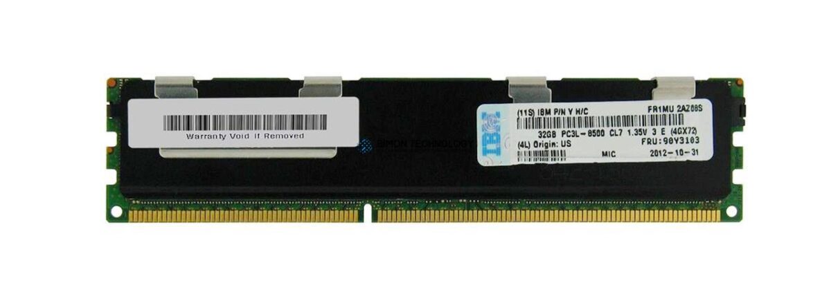 Оперативная память IBM ORTIAL 32GB (1*32GB) PC3L-8500R 4RX4 1.5V MEMORY MODULE (90Y3103-OT)