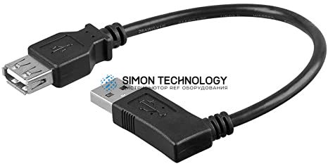 Адаптер Goobay Goobay USB2.0 Extension Cable 90dgr. Black. 15cm (95704)
