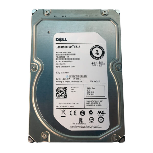 Dell DELL 3TB 7.2K 6G 3.5INCH NL SAS HDD (9SM260-150-DELL)