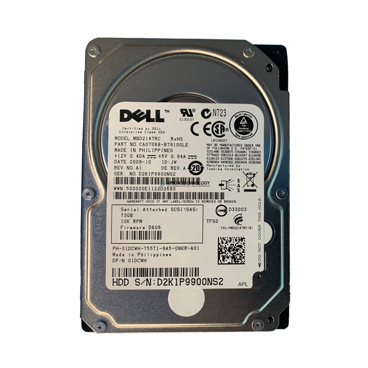 Dell DELL 300GB 6G 10K 2.5INCH SAS HDD (CA07068-B20400DE-DELL)
