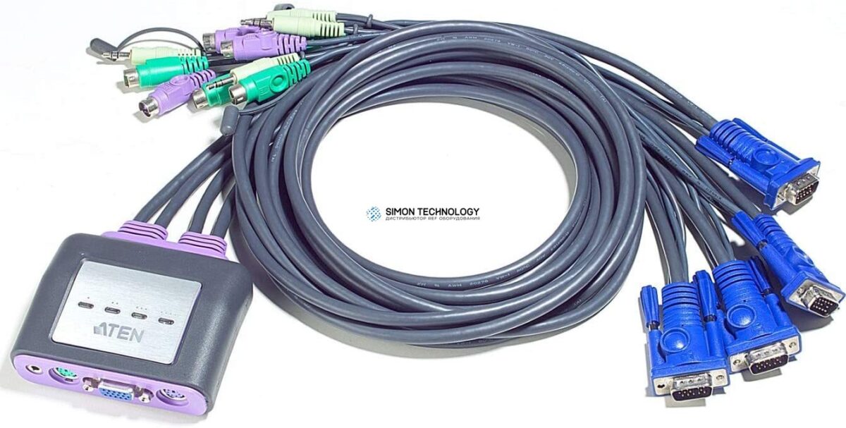 Aten 4-Port PS/2 VGA KVM Switch w/Audio (CS64AZ-AA)