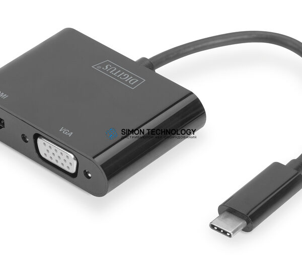 Адаптер Digitus Digitus USB Type C to HDMI + VGA Adapter 4K/30Hz (DA-70858)