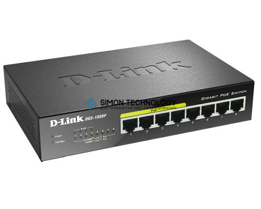 D-Link D-Link 8-Port PoE Gigabit Desktop Switch (DGS-1008P)