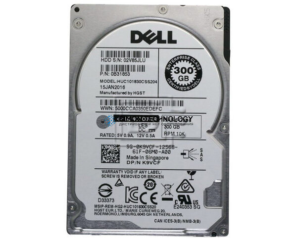 Dell DELL 300GB 10K 6G 2.5INCH SAS HDD (HDEBC03DAA51-DELL)