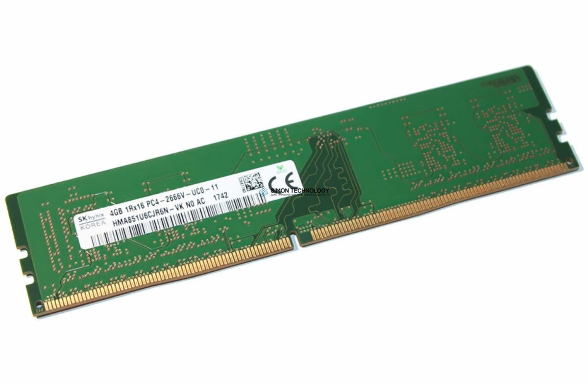 Оперативная память Hynix HYNIX 4GB (1*4GB) 1RX16 PC4-20800V-U DDR4-2666MHZ UDIMM (HMA851U6CJR6N-VK)