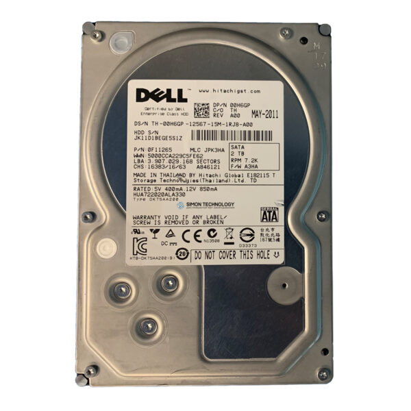 Dell DELL 2TB 7.2K 3.5INCH SATA HDD (HUA722020ALA330-DELL)