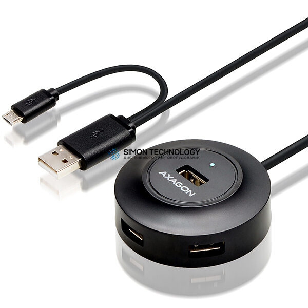 AXAGON 4x USB2.0 Hub 80cm Cable + Micro USB OTG (HUE-X6G)