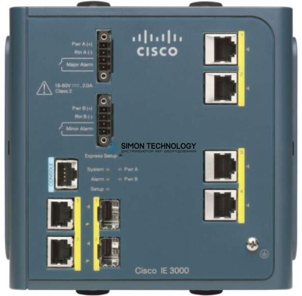 Cisco Cisco RF IE 3000 Switch. 8 10/100 + 2 T/SFP (IE-3000-8TC-RF)