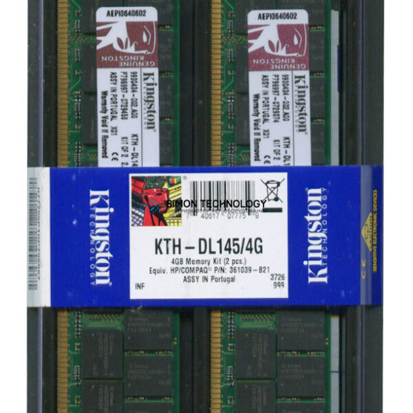 Оперативная память Kingston KINGSTON 4GB (2*2GB) PC2700 333MHZ DDR ECC MEMORY KIT (KTH-DL145/4G)
