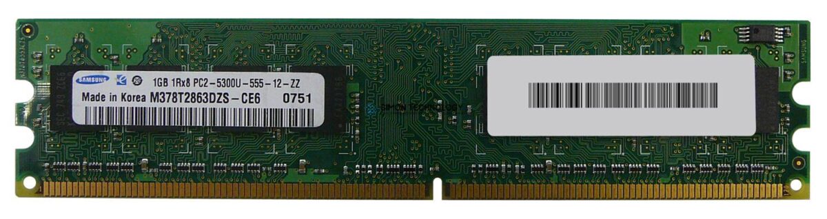 Оперативная память Samsung SAMSUNG 1GB (1*1GB) PC2-5300 DDR2-667MHZ MEMORY DIMM (M378T2863DZS-CE6)