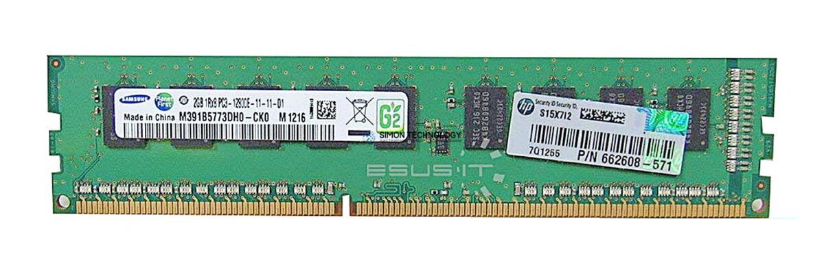 Оперативная память Samsung SAMSUNG 2GB (1X2GB) 1RX8 DDR3-1600 PC3-1200E MEMORY KIT (M391B5773DH0-CK0)