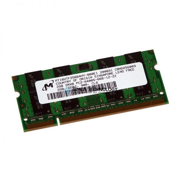 Оперативная память Micron MICRON 2GB (1*2GB) DDR2-800 PC2-6400S 2RX8 200PIN SODIMM (MT16HTF25664HY-800E1)