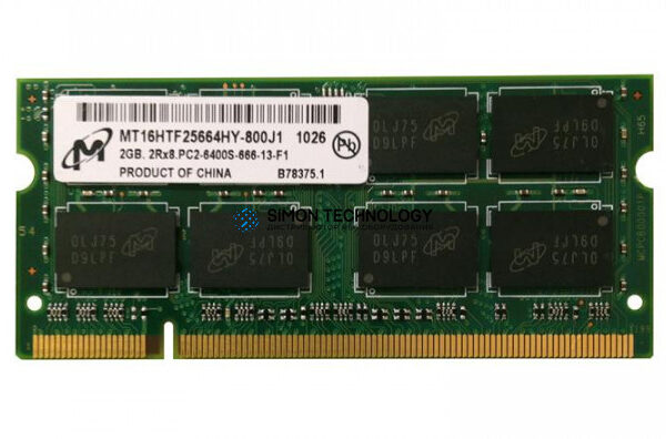 Оперативная память Micron MICRON 2GB (1*2GB) DDR2 200PIN PC2-6400S LAPTOP MEMORY DIMM (MT16HTF25664HY-800J1)