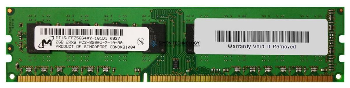 Оперативная память Micron MICRON 2GB 2RX8 PC3-8500U DDR3-1066MHZ MEM KIT (MT16JTF25664AY-1G1)
