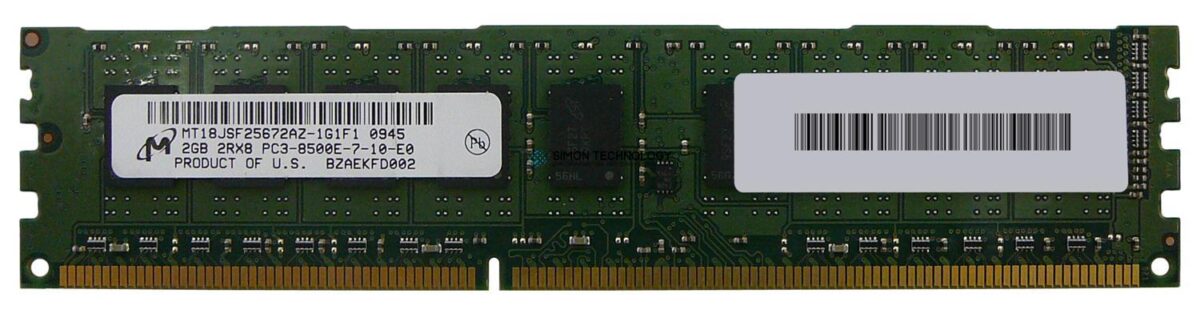 Оперативная память Micron MICRON 2GB (1*2GB) PC3-8500E 2RX8 MEMORY KIT (MT18JSF25672AZ-1G1F1)