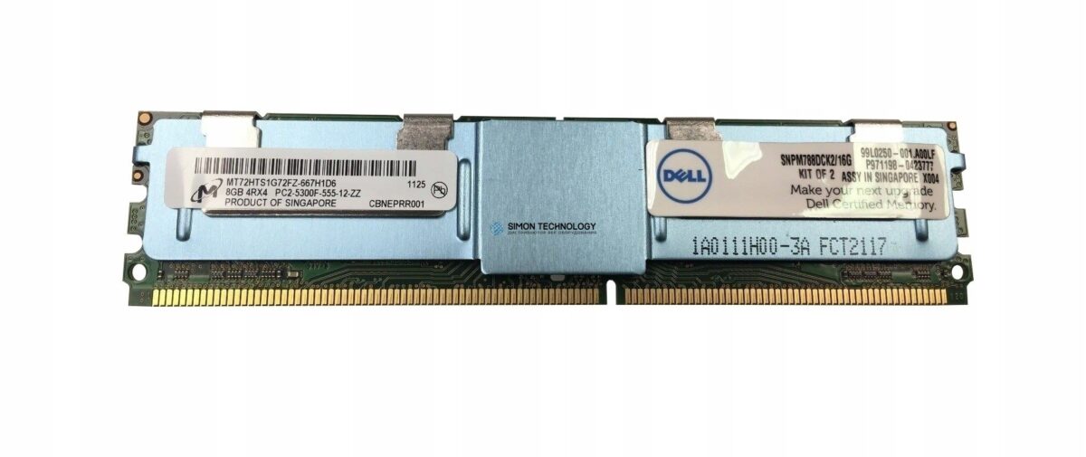 Оперативная память Micron MICRON 8GB (1X8GB) DDR2 PC2-5300 FB MEMORY MODULE (MT72HTS1G72FZ-667)