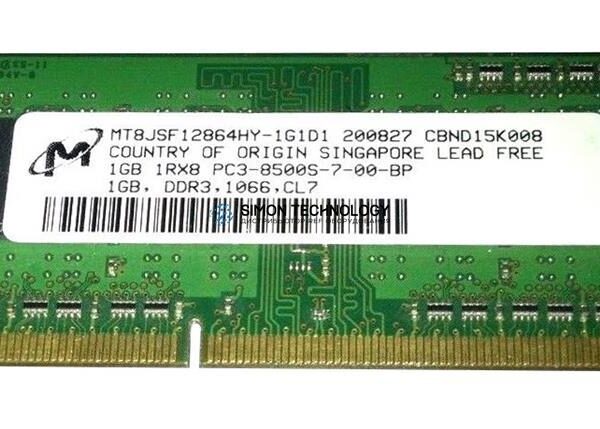Оперативная память Micron MICRON 1GB 1RX8 PC3-8500S LAPTOP MEMORY DIMM (MT8JSF12864HY-1G1)