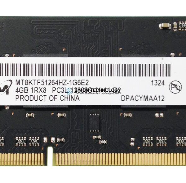 Оперативная память Micron MICRON 4GB (1*4GB) 1RX8 PC3L-12800S DDR3L-1600MHZ 1.35V SODIMM (MT8KTF51264HZ-1G6)