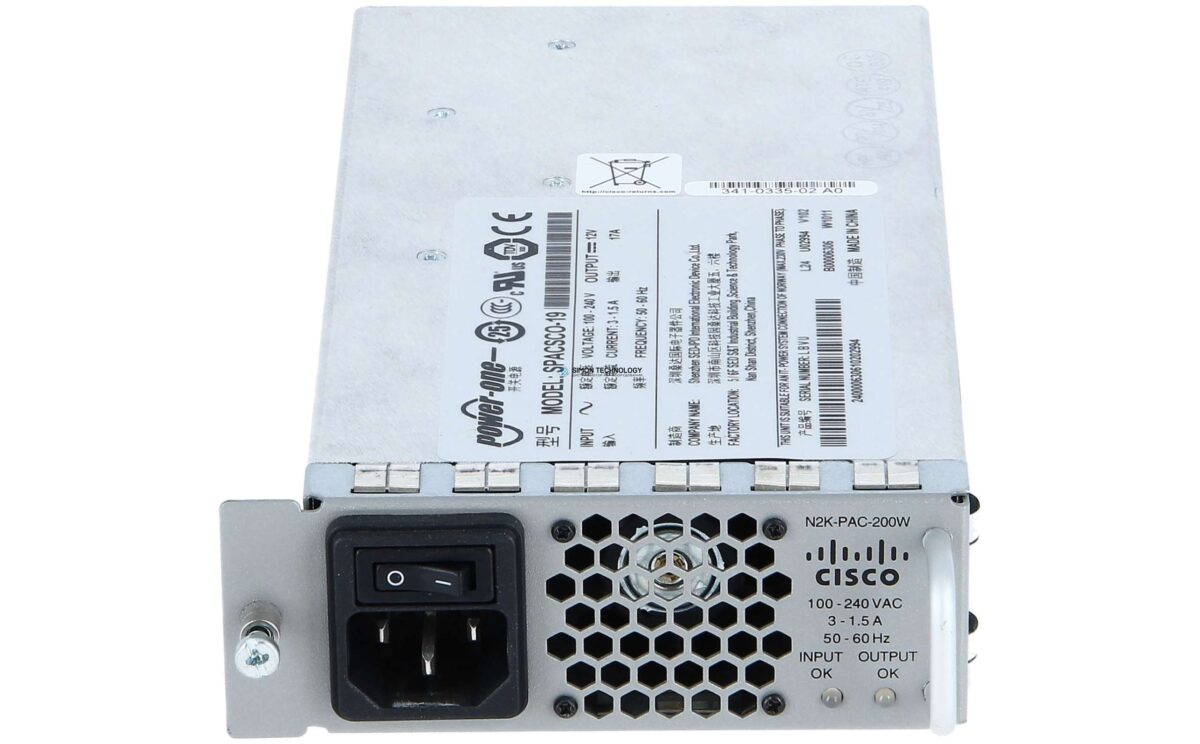 Блок питания Cisco CISCO N2K 1GE FEX 200W AC Power Supply (N2K-PAC-200W)