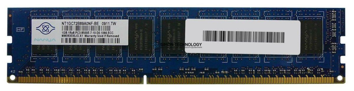 Оперативная память Nanya NANYA 1GB (1*1GB) 1RX8 PC3-8500E DDR3-1066MHZ MEMORY DIMM (NT1GC72B89A0NF-BE)