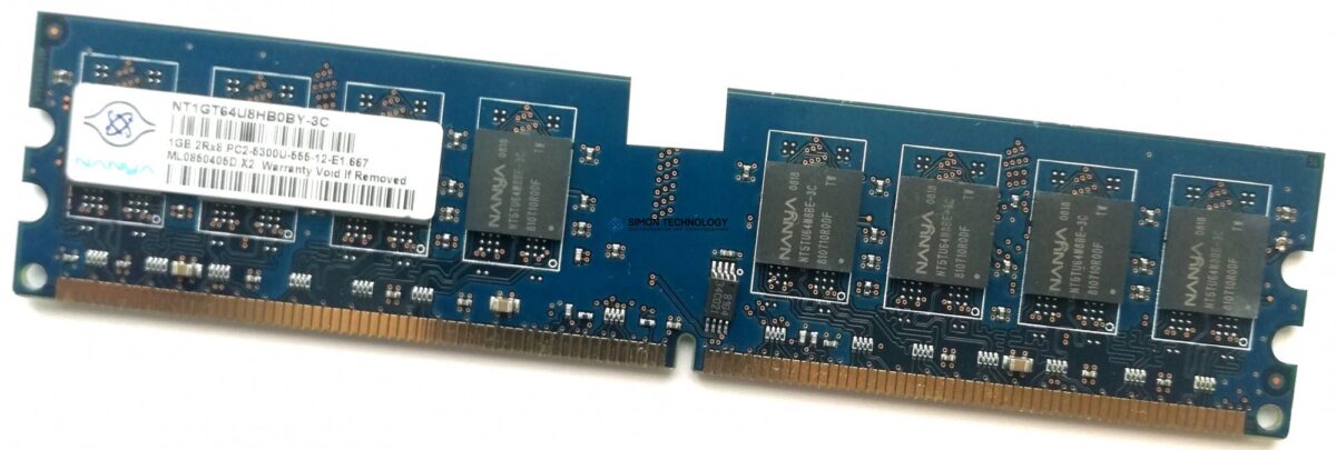 Оперативная память Nanya NANYA 1GB 2RX8 PC2-5300U NON-ECC MEMORY DIMM (NT1GT64U8HB0BY-3C)